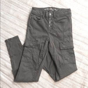 High waisted cargo skinny jeans